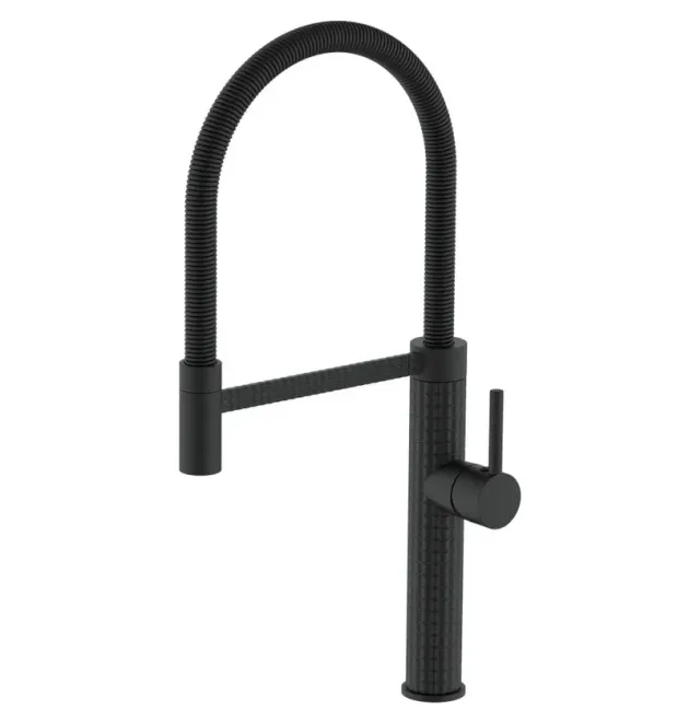 Смеситель для кухни MIXXUS PREMIUM SPARK 017 BLACK с поворотным изливом, чёрный матовый