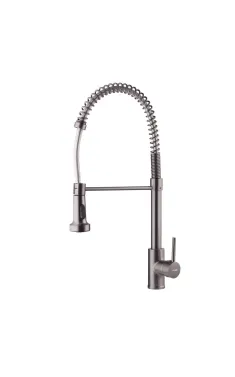 Кухонный смеситель MIXXUS PREMIUM SPRING 017 GRAPHITE с гибким изливом, графит