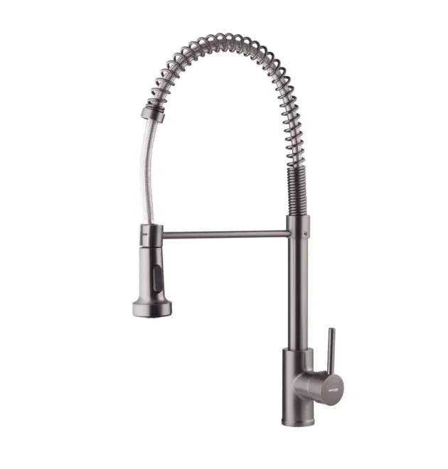 Кухонный смеситель MIXXUS PREMIUM SPRING 017 GRAPHITE с гибким изливом, графит