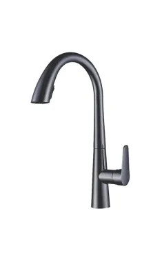 Смеситель для кухни MIXXUS PREMIUM WARTA 014 GRAPHITE с выдвижным изливом, графит