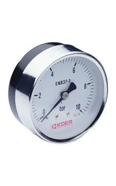 Манометр аксіальний (KOER KM.611A) (0-10 bar), D 63мм, 1/4'' (KR0212)
