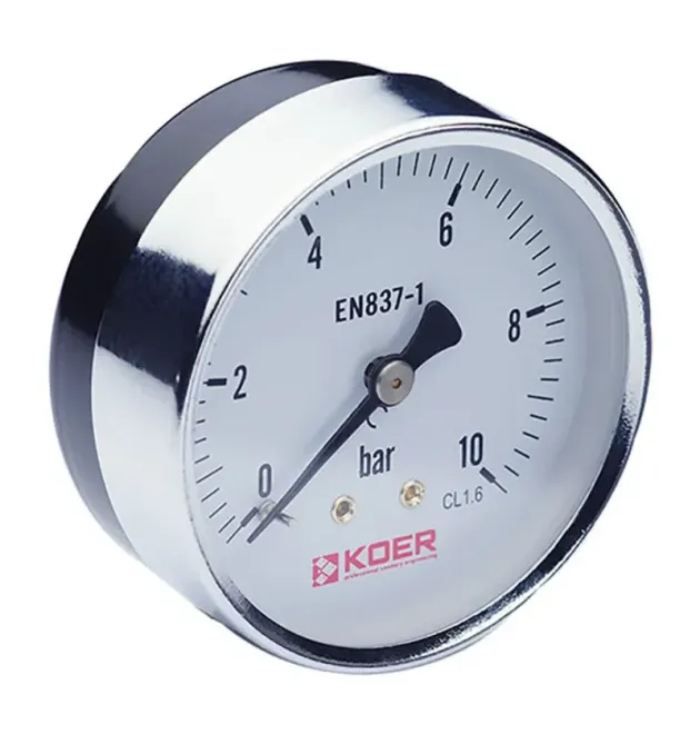 Манометр аксіальний (KOER KM.611A) (0-10 bar), D 63мм, 1/4'' (KR0212)