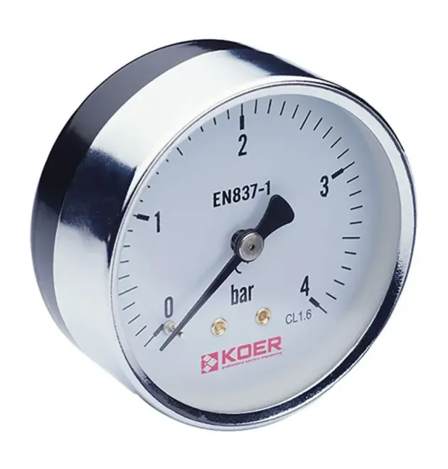 Манометр аксіальний (KOER KM.611A) (0-4 bar), D 63мм, 1/4'' (KR0210)