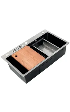 Мойка для кухни из нержавеющей стали MIXXUS PREMIUM MH7545-SET-05 NANO-SILVER (3.0/0.8) комплект, цвет нержавеющая сталь