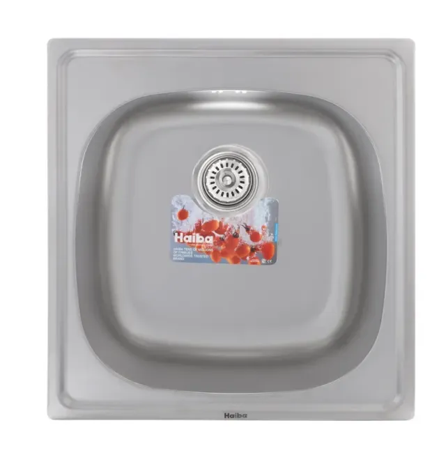 Мийка кухонна HAIBA 50x47 з нержавіючої сталі, декор