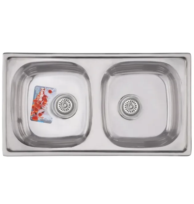 Кухонная мойка HAIBA 78x43 см DOUBLE из нержавеющей стали, полированная