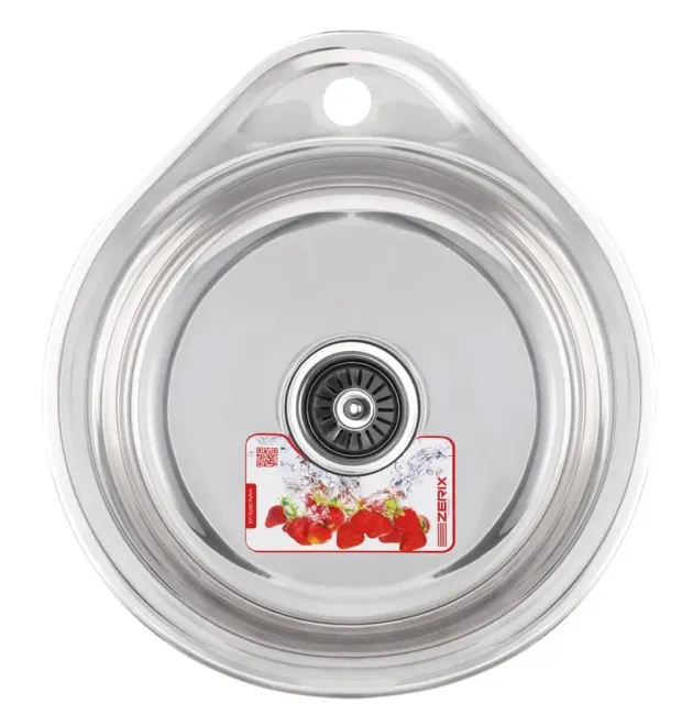 Мойка кухонная из нержавеющей стали, полированная ZERIX Z4843-06-160P (ZS0565)