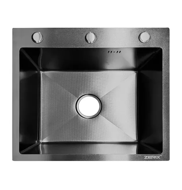Мийка з нержавіючої сталі ZERIX ZH5045 DECOR GRAPHITE (3.0/0.8) (колір графіт) (ZX6167)