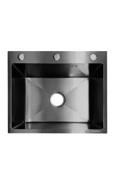 Мийка з нержавіючої сталі ZERIX ZH5045 MICRO DECOR GRAPHITE (3.0/0.8) (колір графіт) (ZX6169)