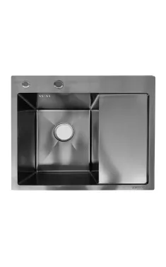 Мийка з нержавіючої сталі ZERIX ZH5850L DECOR GRAPHITE (3.0/0.8) (колір графіт) (ZX6187)