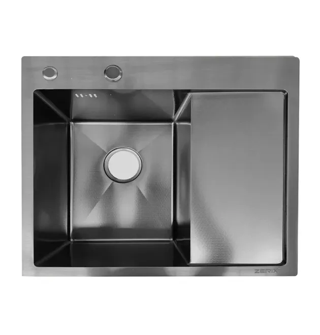 Мийка з нержавіючої сталі ZERIX ZH5850L DECOR GRAPHITE (3.0/0.8) (колір графіт) (ZX6187)