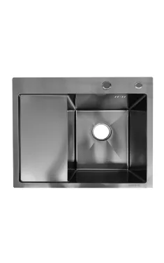 Мийка з нержавіючої сталі ZERIX ZH5850R DECOR GRAPHITE (3.0/0.8) (колір графіт) (ZX6189)