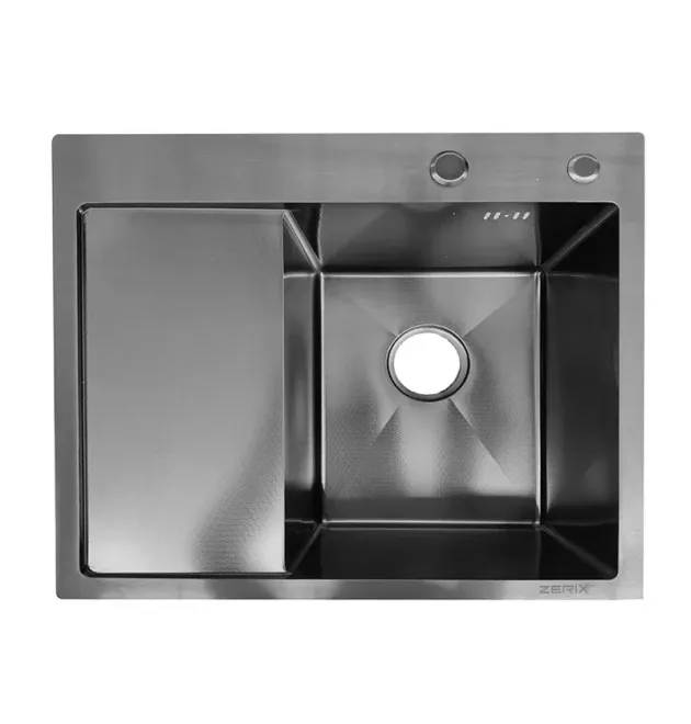 Мийка з нержавіючої сталі ZERIX ZH5850R DECOR GRAPHITE (3.0/0.8) (колір графіт) (ZX6189)