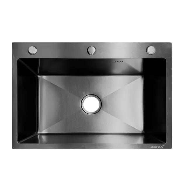 Мийка з нержавіючої сталі ZERIX ZH6045 MICRO DECOR GRAPHITE (3.0/0.8) (колір графіт) (ZX6177)