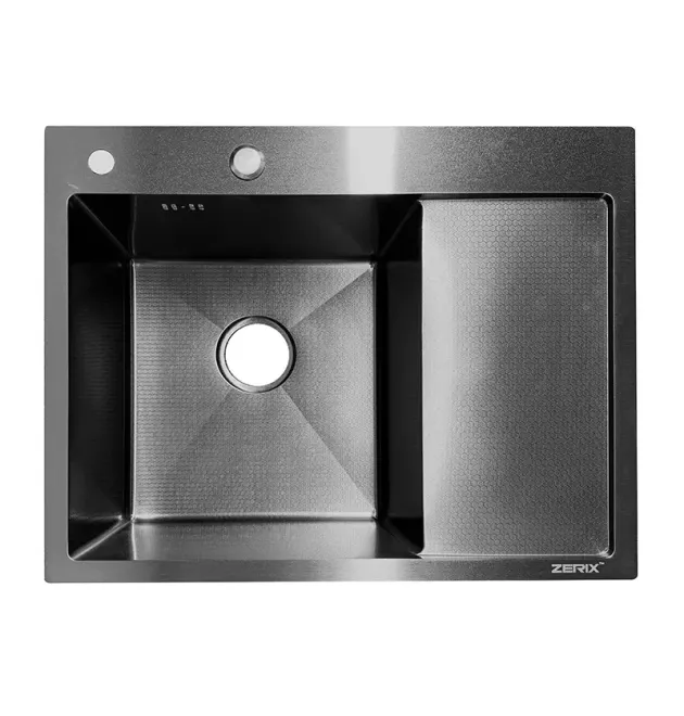 Мийка з нержавіючої сталі ZERIX ZH6350L DECOR GRAPHITE (3.0/0.8) (колір графіт) (ZX6191)