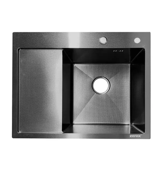 Мийка з нержавіючої сталі ZERIX ZH6350R DECOR GRAPHITE (3.0/0.8) (колір графіт) (ZX6193)