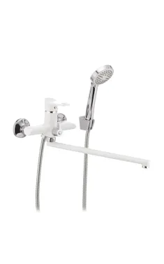 Настенный однорычажный смеситель для ванны MIXXUS DALLAS 006 EURO WHITE, белый матовый