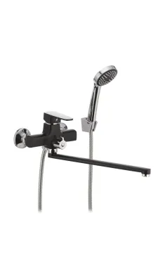 Настенный однорычажный смеситель для ванны MIXXUS MISSOURI 006 EURO BLACK, черный матовый