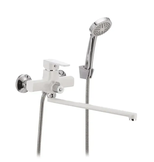 Настенный однорычажный смеситель для ванны MIXXUS MISSOURI 006 EURO WHITE, белый матовый