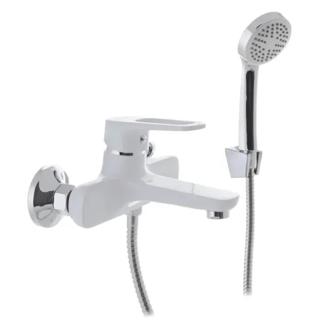 Настенный однорычажный смеситель для ванны MIXXUS NEVADA 009 EURO WHITE, белый матовый