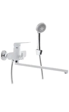 Настенный однорычажный смеситель для ванны MIXXUS OREGON 006 EURO WHITE, белый матовый