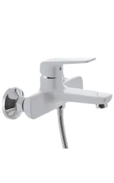 Настенный однорычажный смеситель для ванны MIXXUS OREGON 009 EURO WHITE, белый матовый