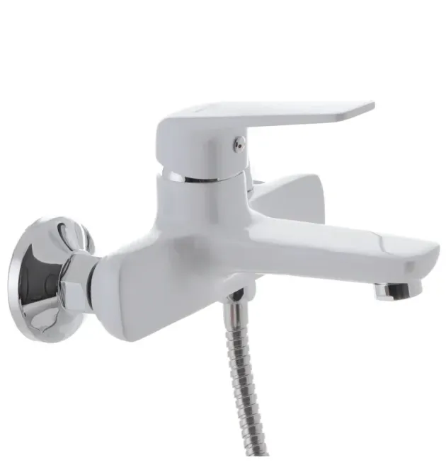 Настенный однорычажный смеситель для ванны MIXXUS OREGON 009 EURO WHITE, белый матовый