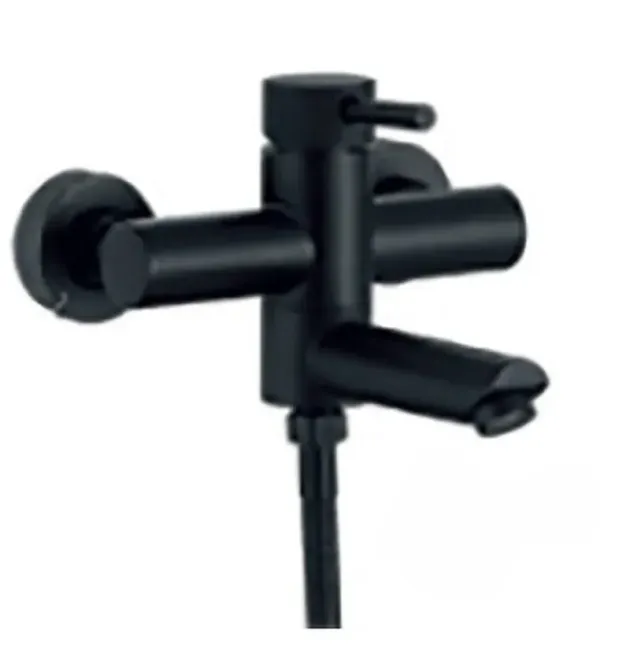 Настенный однорычажный смеситель для ванны MIXXUS SUS-009 EURO BLACK из нержавеющей стали SUS304, черный матовый