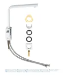 Однорычажный кухонный смеситель Grohe Eurocube, хром, поворотный излив, 31255000 — фото 6