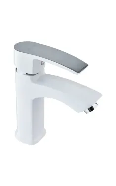 Однорычажный смеситель для умывальника MIXXUS MAGNUM 001 NUT WHITE-CHROME, белый/хром