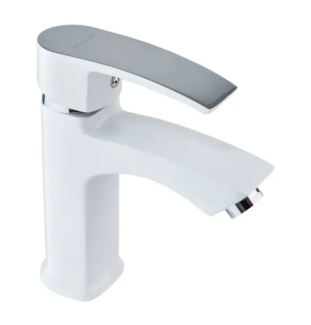 Однорычажный смеситель для умывальника MIXXUS MAGNUM 001 NUT WHITE-CHROME, белый/хром
