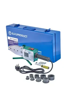 Паяльник EUROPRODUCT EP.WM05 для PPR-труб, 750 Вт, плоскі насадки 20/40 мм