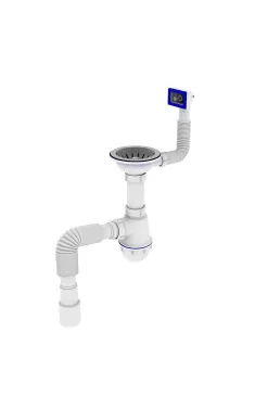 Сифон для кухні Zerix SK-02-A 3 1/2″x40 з різьб. випуском та гнучким прямокутним переливом (ZX4952)