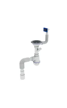 Сифон для кухні Zerix SK-02-B 3 1/2″x40 з різьб. випуском та відведенням для пральної машини (ZX4953)