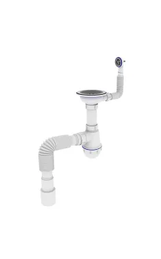 Сифон для кухні Zerix SK-02-C 3 1/2″x40 з різьбовим випуском та круглим переливом (ZX4954)