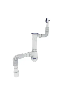 Сифон для кухні Zerix SK-04-В 1 1/2″x40 з різьбовим випуском та круглим переливом (ZX5085)