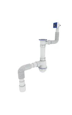 Сифон для кухні Zerix SK-04-А 1 1/2″x40 з різьбовим випуском та прямим переливом (ZX5086)