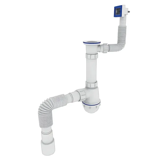 Сифон для кухни Zerix SK-04-А 1 1/2″x40 с резьбовым выпуском и прямым переливом (ZX5086)