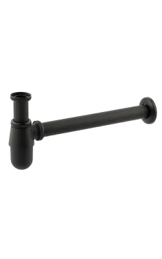 Сифон для раковини CHAMPION SIPHON-01 BLACK без випуску (під донний клапан) без ревізії (Колір чорний) 1 1/4'' (AC3573)