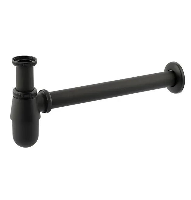 Сифон для раковини CHAMPION SIPHON-01 BLACK без випуску (під донний клапан) без ревізії (Колір чорний) 1 1/4'' (AC3573)
