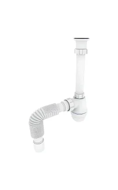 Сифон для раковини ZERIX SU-03-А з ревізією (Колір білий) 1 1/4'' (ZX5083)
