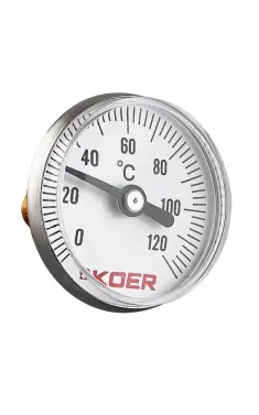 Термометр біметалевий Koer KT.673A (D=40мм 120 град.) (KR4923)