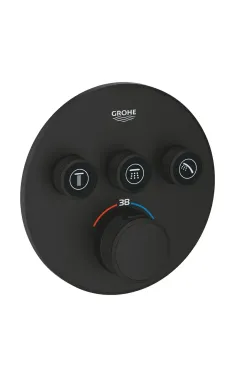 Термостат скрытого монтажа Grohe Grohtherm SmartControl на 3 выхода, чёрный матовый (29508KF0)