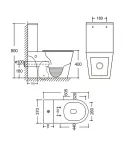 Унітаз-компакт підлоговий MIXXUS BEVEL, 605х370х800 мм, система змиву RIMLESS — фото 4