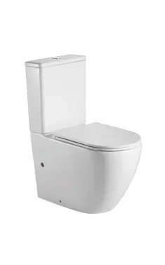 Унітаз-компакт підлоговий MIXXUS PREMIUM ELLIPSE-0402-R, білий, 660×390×855 мм, система змиву RIMLESS