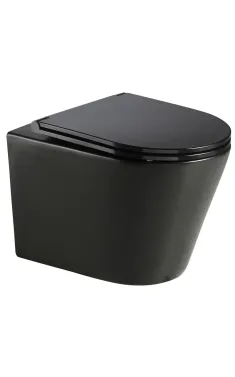 Унітаз підвісний MIXXUS PREMIUM BEVEL-0301-R BLACK, чорний матовий, 515×355×365 мм, система змиву RIMLESS