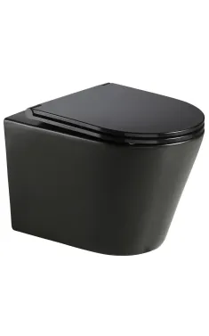 Унітаз підвісний MIXXUS PREMIUM BEVEL-0301-T3 BLACK, чорний матовий, 515×355×365 мм, система змиву TORNADO 3.0