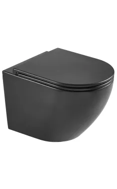 Унітаз підвісний MIXXUS PREMIUM ELLIPSE-0303-T3 BLACK, чорний матовий, 520×365×360 мм, система змиву TORNADO 3.0