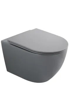 Унітаз підвісний MIXXUS PREMIUM ELLIPSE-0308-T3 GRAY, графітовий, 490×360×360 мм, система змиву TORNADO 3.0