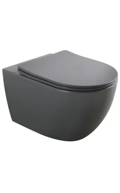 Унітаз підвісний MIXXUS PREMIUM ELLIPSE-0309-T1 GRAY, графітовий, 530×360×350 мм, система змиву TORNADO 1.0